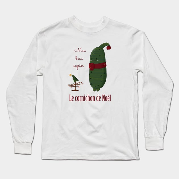 Le cornichon de Noël - The Christmas pickle Long Sleeve T-Shirt by Babush-kat